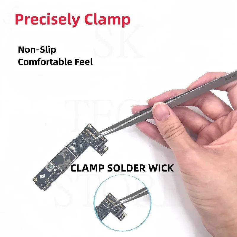 Non-Magnetic Stainless Steel Short Pointed SS-SA Long Pointed Repair Clip  Super Precision High Exatitude Exceed Hard Tweezers