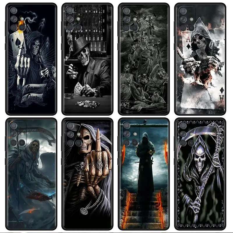 Grim Reaper Skull Case For Samsung Galaxy A54 A52 A14 5G A53 A12 A13 A71 A23 A34 A33 A21s Phone Cover