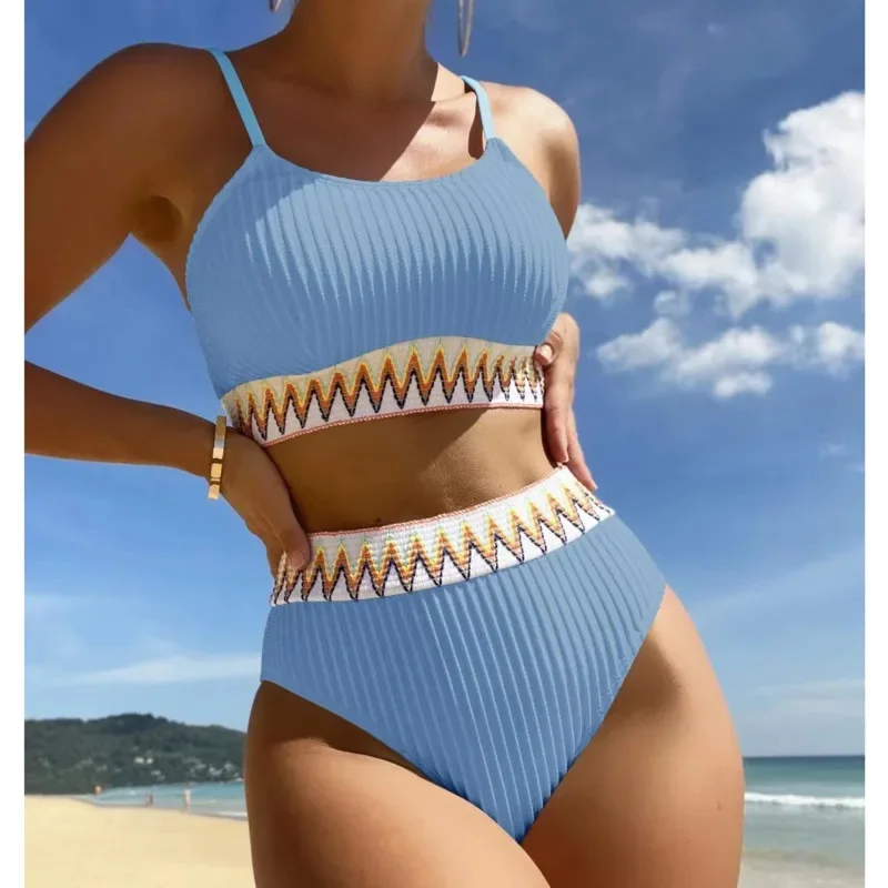 Sexy High Waist Bikinis 2024 Swimsuits Women\'s Swimwear Push Up Female Beach Swimming Wear Bathing Suits Bikini Set Pool Bather