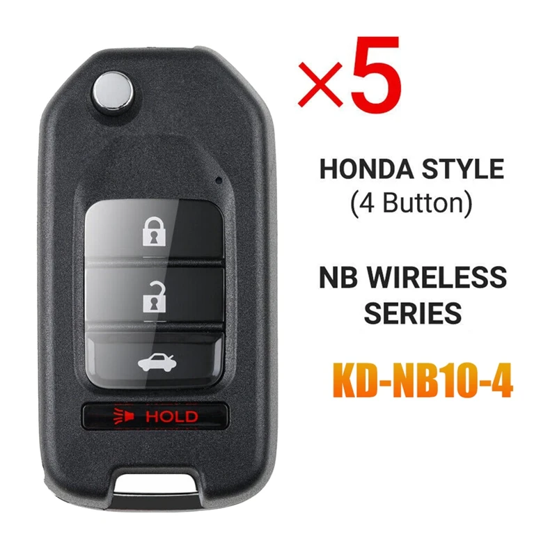 5Pcs 4 Button Remote Car Key For KEYDIY NB10-4 NB-Series For KD900 URG200 KD-X2 KD Programmer Honda Style