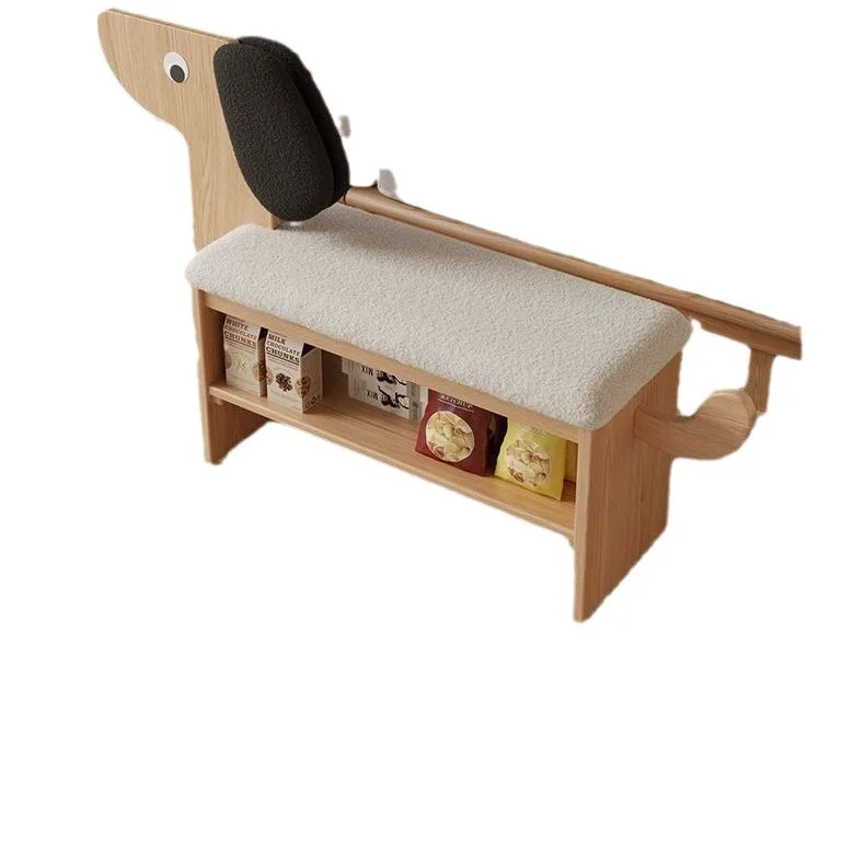 

Solid wood, cute creative shoe rack at the door, shoe stool