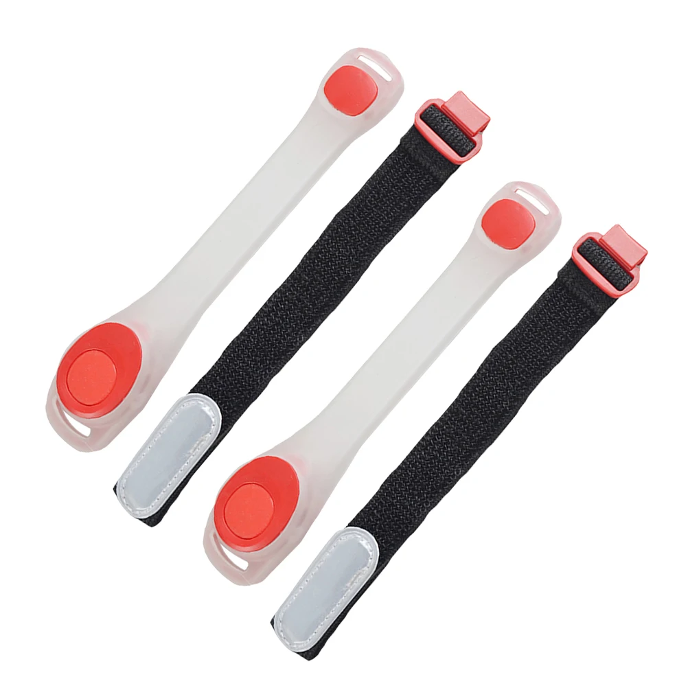 

2pcs LED Sports Wrist Bands Luminous Armband Glow Reflective Safety Jogging Red Child Lightweight Durable Outdoor Tools