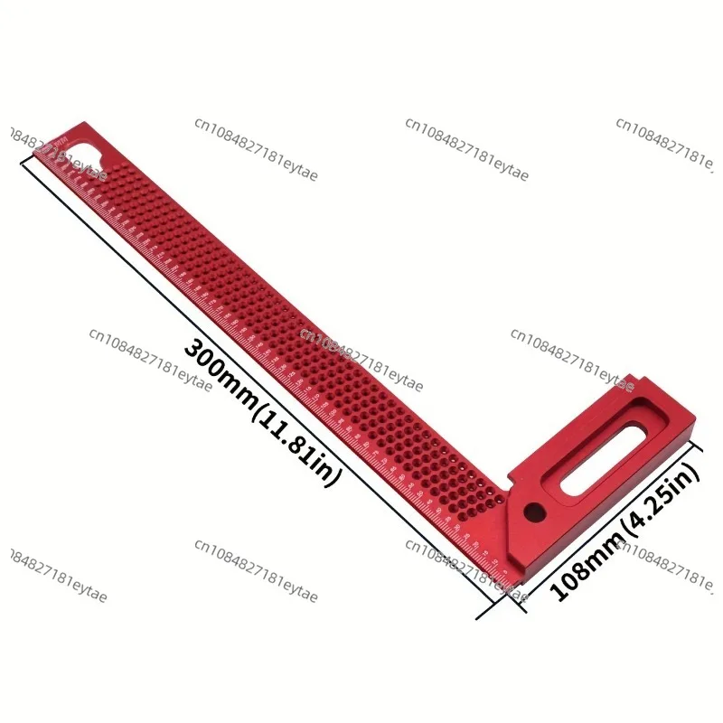 

L Woodworking Scribing Ruler 300MM Hole Ruler 45/90 Degree Woodworking Turning Ruler Height Measuring Tool