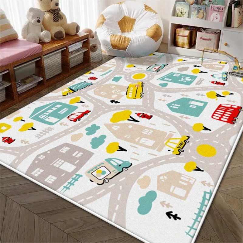 Cat Road Mat for Gaming Room Large Area Funny Carpet Living Room Fluffy Cute Rug Track Puzzle Cartoon Play Mats Birthday Gift