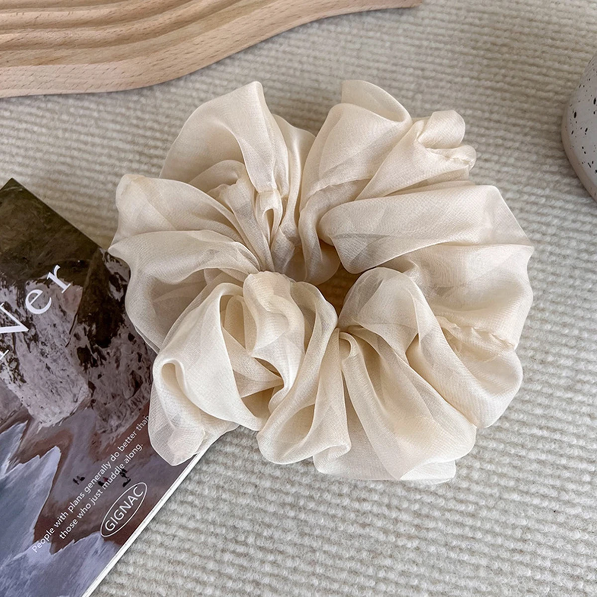 1 Stück/5 Stück Sommerlicher, süßer und zarter Chiffon-Haargummi, modisches Haargummi für Pferdeschwänze und Duttfrisuren – Detail 3