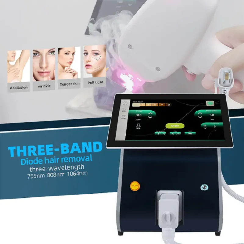 آلة إزالة الشعر بالليزر ديودو 808nm التجارية السعر المحمولة 2000 واط آلة إزالة الشعر بالليزر ديود الكهربائية للنساء والرجال
