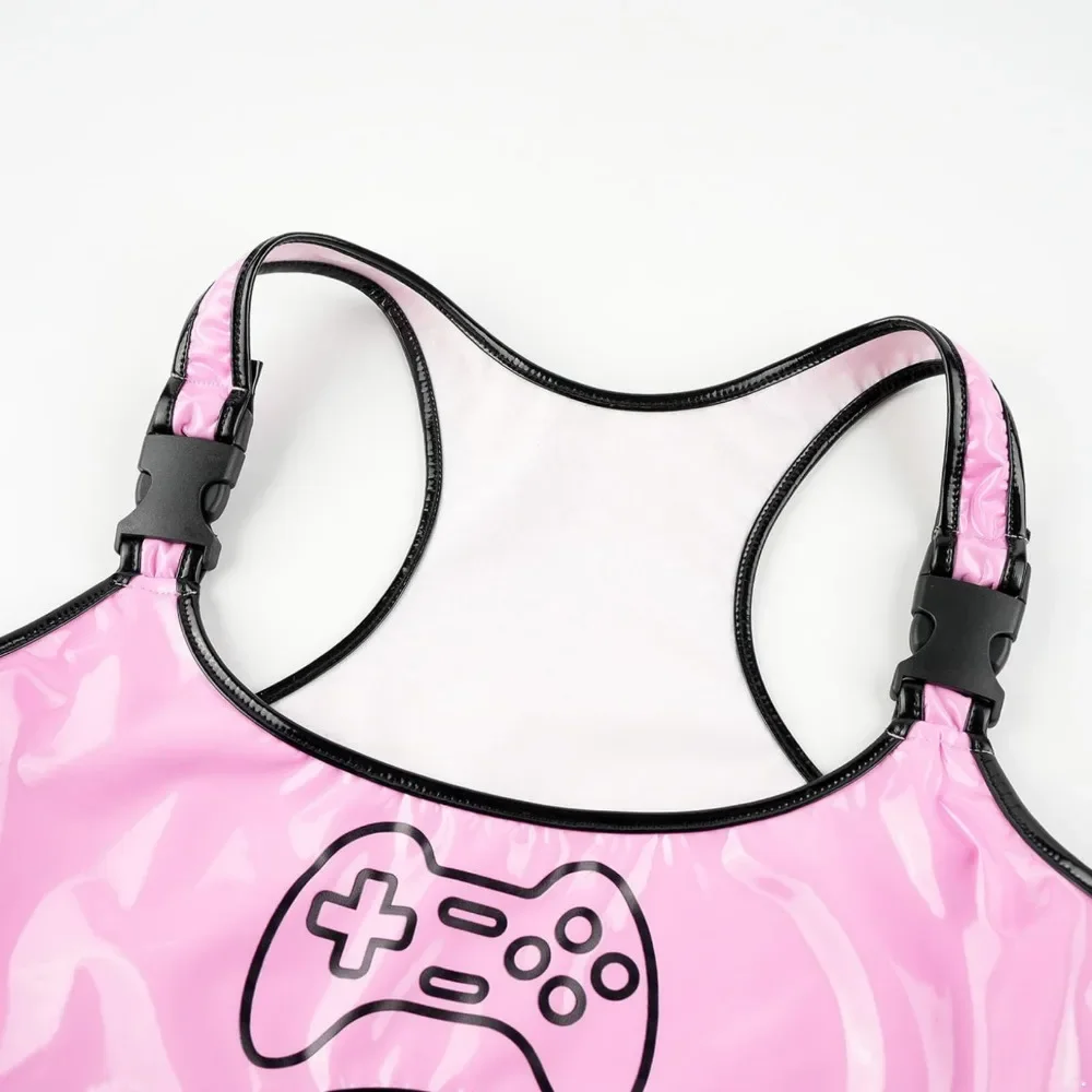 أنيمي مشبك تيدي ارتداءها الملابس الداخلية النسائية مثير قطعة واحدة تيدي الملابس الداخلية الجلود المايوه عالية قطع المتسابق يوتار داخلية