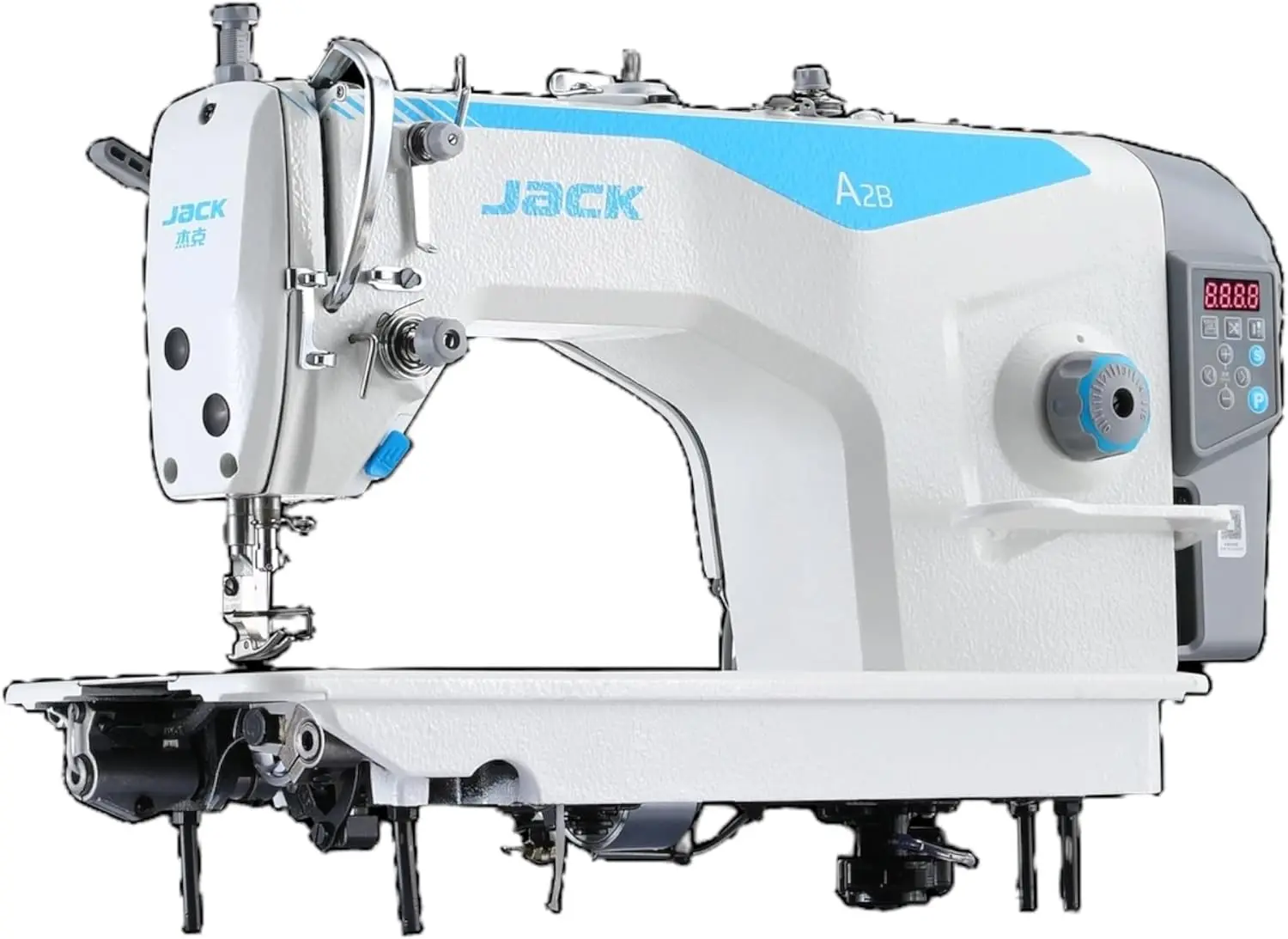 Jack A2Bc High-Speed Single Needle Lockstitch Machine With Automatic Thread Trimmer, 24X48X42, White