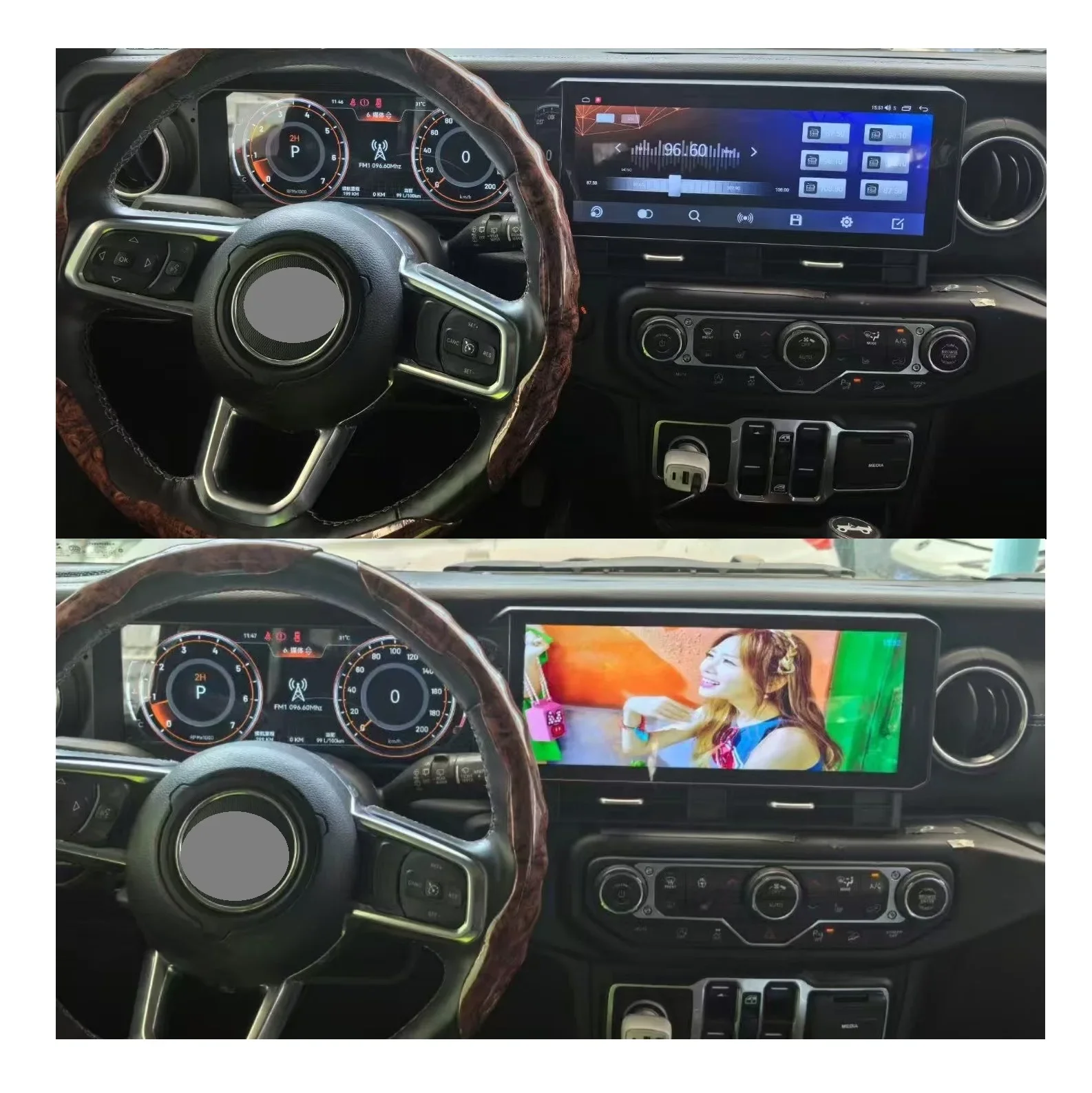 For Jeep Wrangler JL 2018 2023 Multimedia Android Screen Car Radio Stereo GPS Navigation Video Auto Head Unit Carplay Dashboard