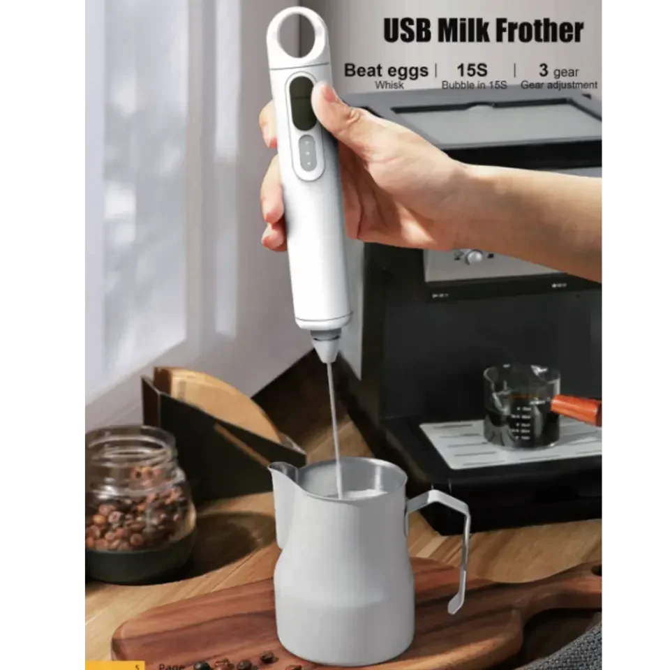 Factory Wholesale Electric USB Rechargeable Powerful Milk Frother Rechargeable Milk Egg Coffee Frother/ Blender/mixer Foamer