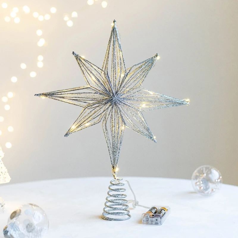 LED Star Tree Toppers Bateria Operado Treetop Decoração Enfeite