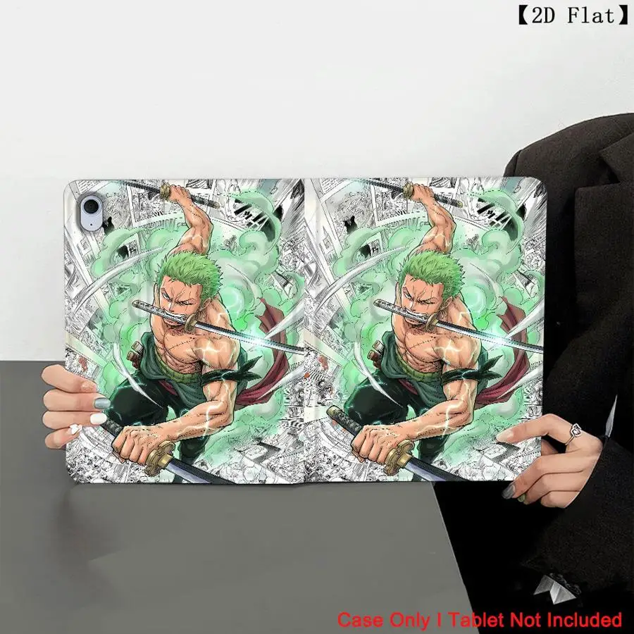 Anime Cool L-Luffys Zoros With Pencil Holder Case for Apple iPad 10th 7/8/9th Air 11 13 M4 M3 M2 A16 2026 Pro11 13 Air 4/5/6th
