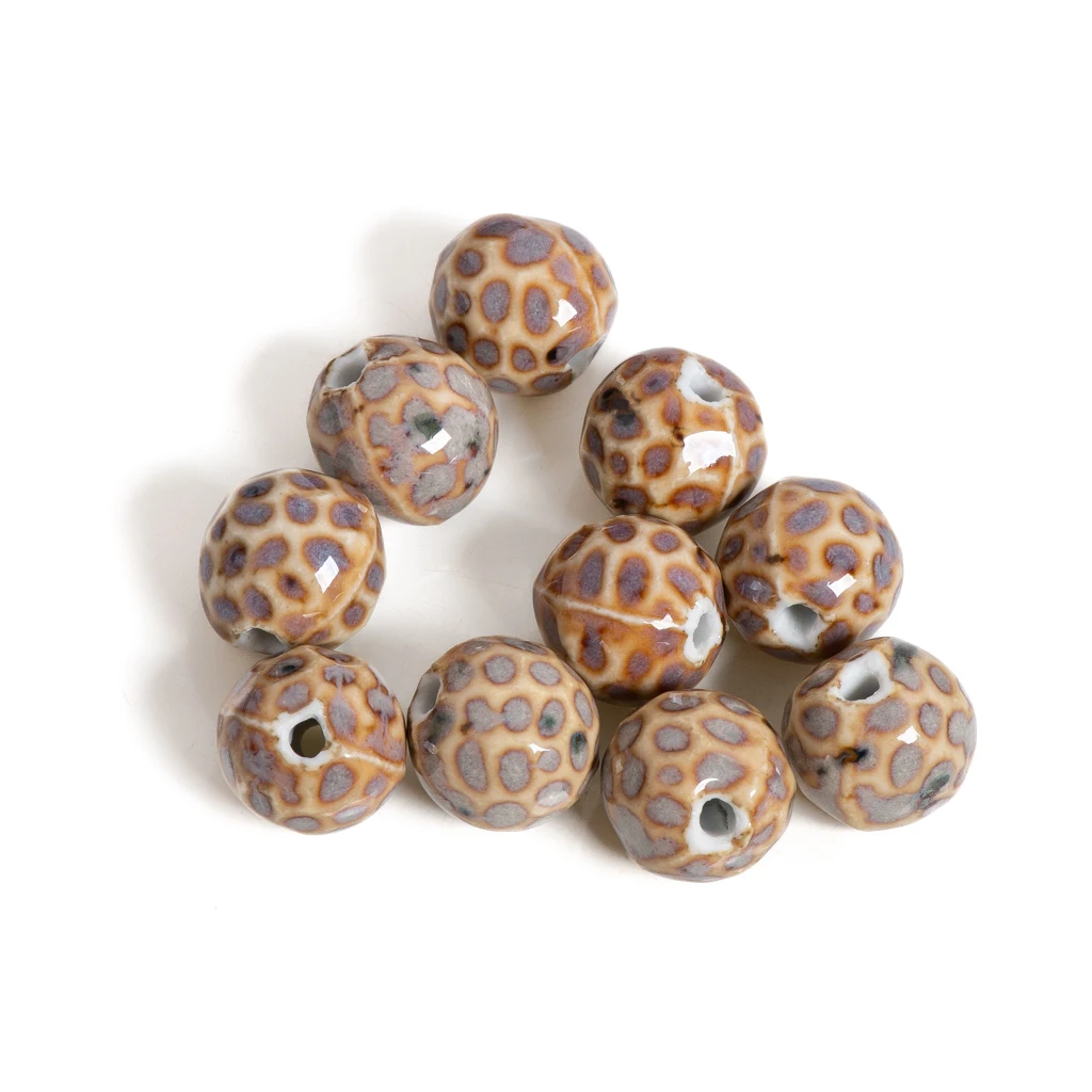 10 stuks luipaard keramische kralen van hoge kwaliteit porseleinen sieradenaccessoires voor het maken van sieraden # MY262