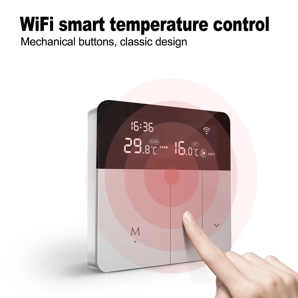 RKHK Tuya WiFi Smart Thermostat for Electric Floor Heating Gas Boiler with Alexa Yandex Alice Google Home Temperature Controller