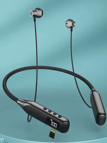 EARDECO 120 Hours Playback Wireless Headphones Bass Bluetooth Headphone Stereo Sports Neck Wireless Earphone Neckband with Mic