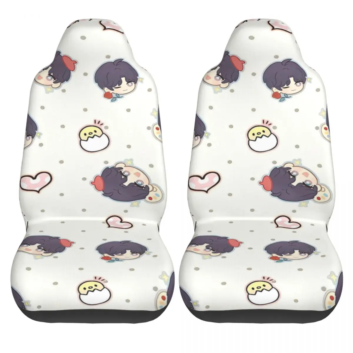 

Anime Love And Deepspace Car Seat Covers Rafayel 2 Pcs Kawaii Auto Seat Covers Bus Polyester Comfort Cover