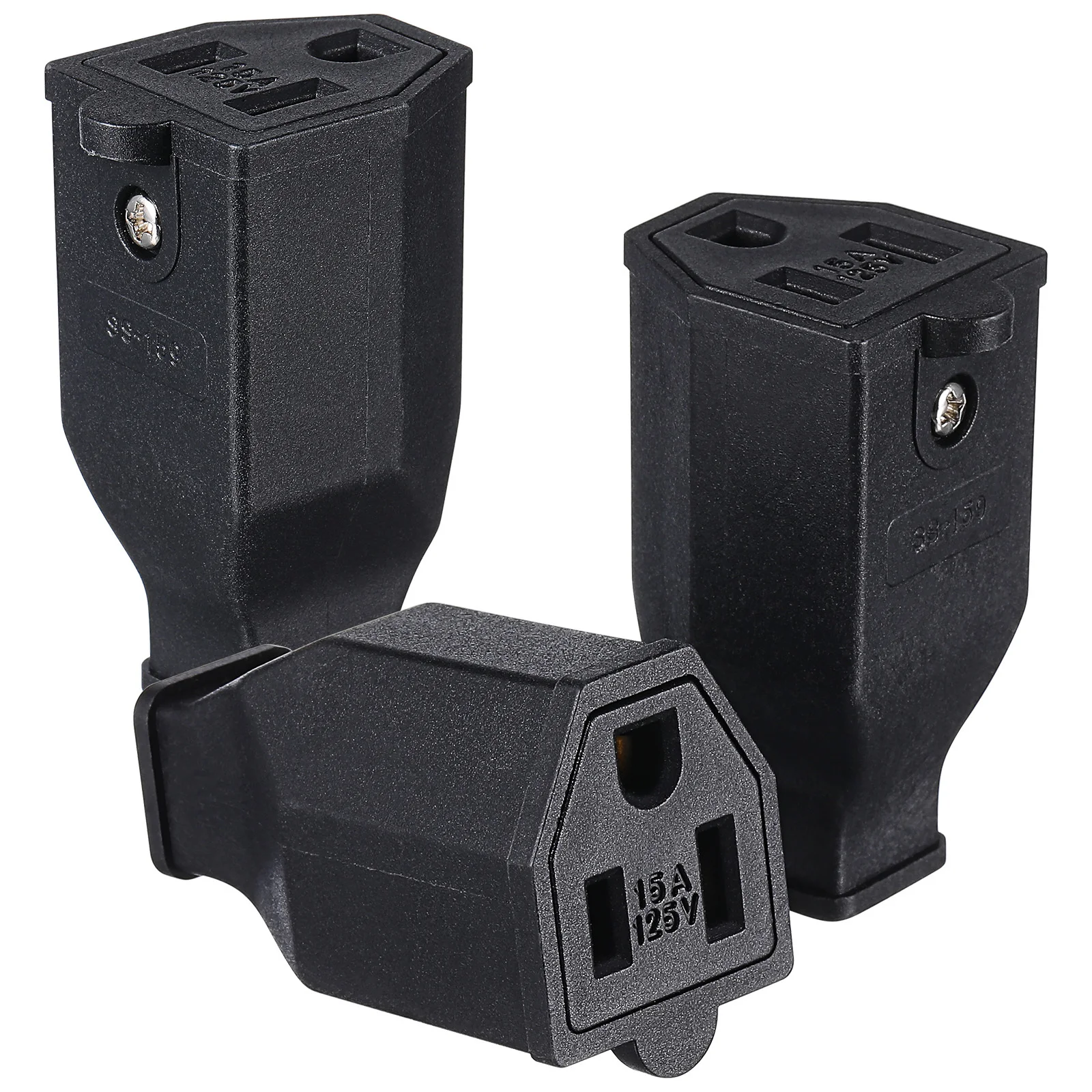 

3Pcs Electrical Plug Replacement Safe Usage for Household and Spares Extension Cord Ends Female Extension Cord Ends