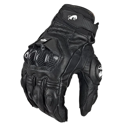 AFS 6 guantes de cuero para motocicleta, guantes protectores de fibra de carbono para hombre, guantes negros para moto de Motocross, guantes de carreras para montar, M-XXL