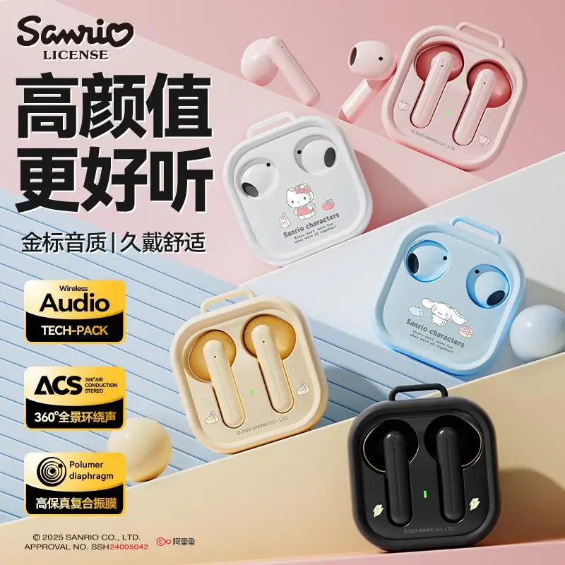 

Sanrio Bluetooth Earphones with Charging Compartment In Ear Cartoon Hello Kitty Kuromi Male and Female Earphones Holiday Gift