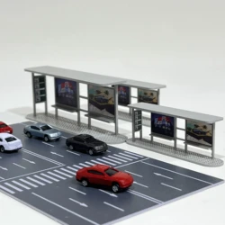 Simulation Bus Station Model Scale 1:87-1:150 Assembly Model Materials Building Sand Table Landscape Layout Diorama Kits 1Pcs