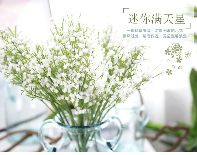 5/10 Stück Künstliche Pflanzenbündel Schleierkraut-Blumenköpfe für Heim, Zimmer, Garten, Deko-Zubehör, Kranz, Hochzeit, DIY-Geschenk, Künstliche Tischdekoration – Detail 1