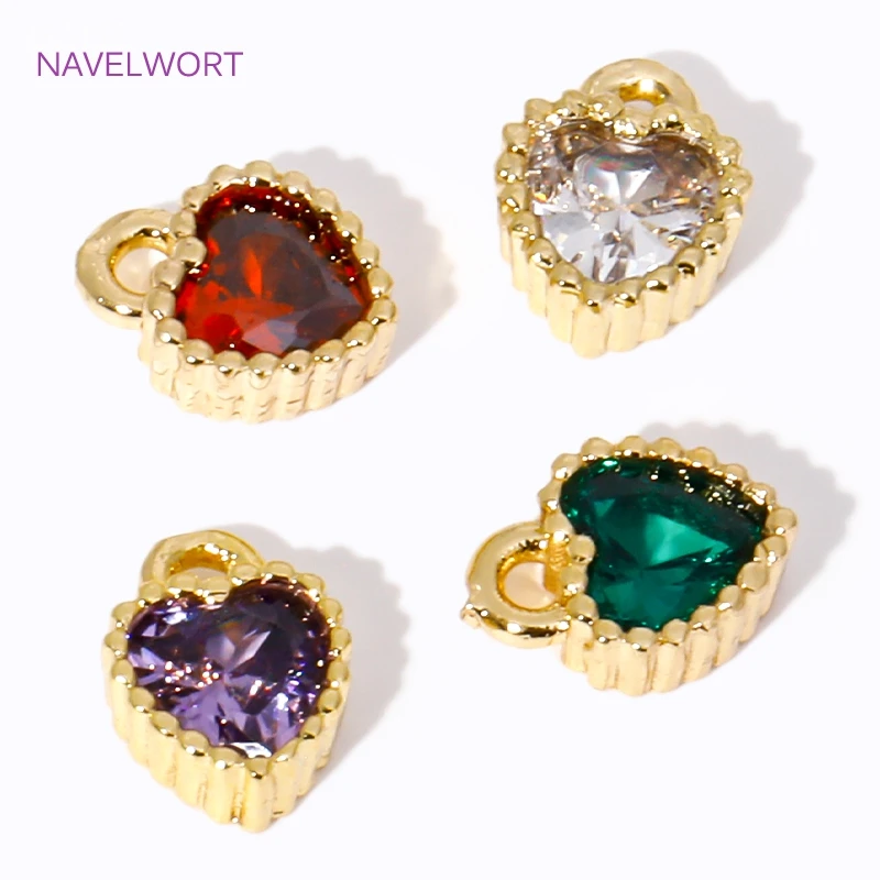 5mm*6.5mm 18K Gold Plated Mini Heart Crystal Glass Charms For Bracelet Making Findings,Pendants For Jewelry,DIY Accessories view 4