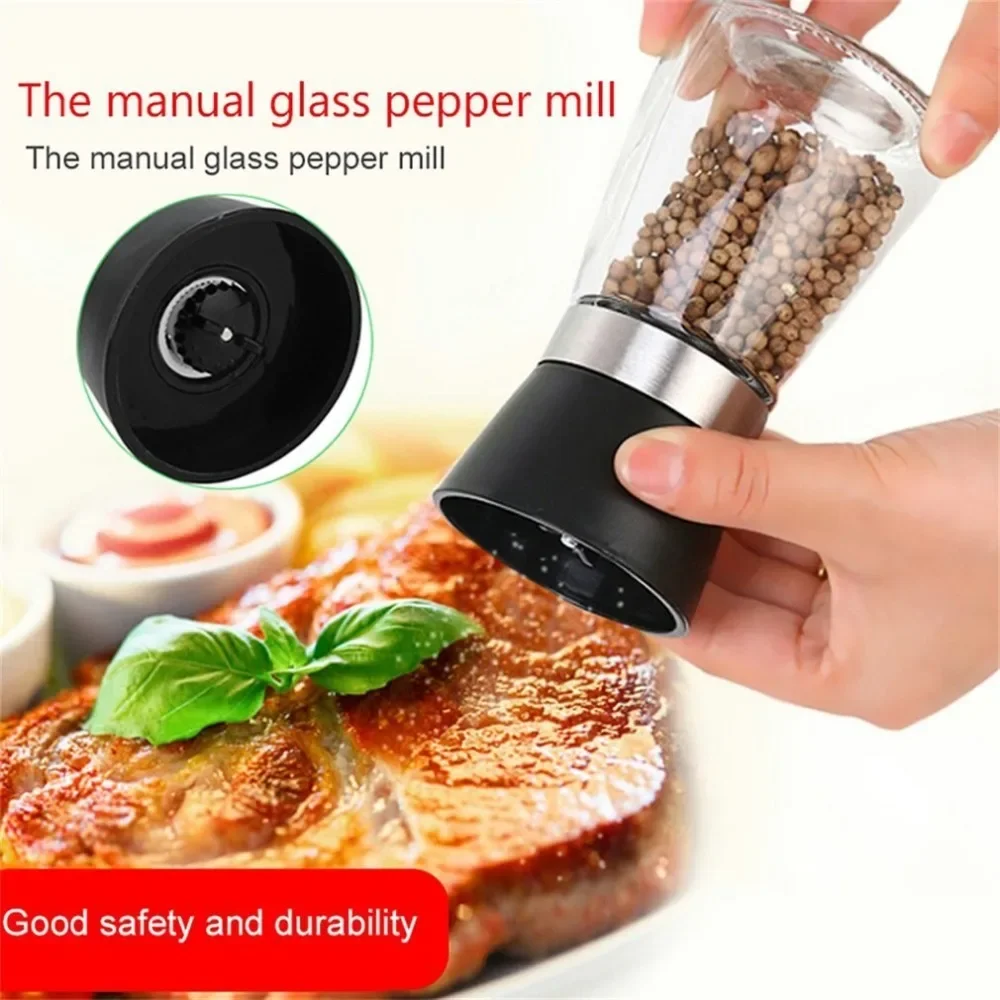 Manual Salt Pepper Mill Adjustable  Seasoning Bottle Grinder Spice Grinding Containers Adjustable Mill Shakers Kitchen Gadgets