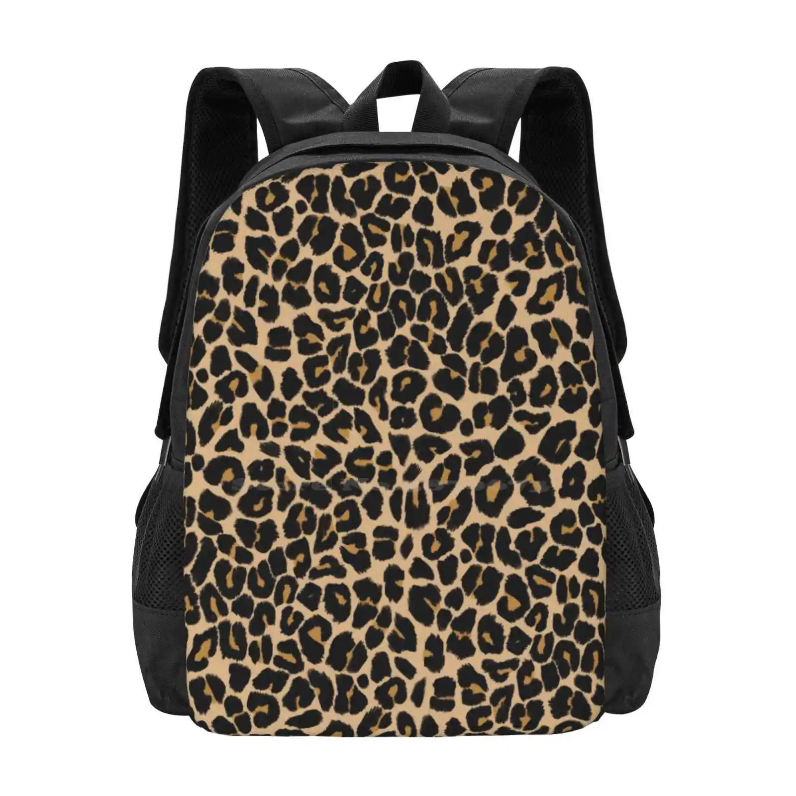 Leopard Print Traditional Colours Pattern Design Laptop Travel School Bags Leopard Spots Cheetah Lion Tiger Zoo Animal Furry