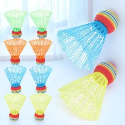 12 قطعة من كرات الريشة البلاستيكية الملونة، متانة عالية، مقاومة للصدمات القوية للتدريب على اللعب العائلي الممتع #1