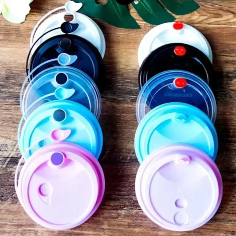 100pcs 90mm Caliber Disposable Leak Proof Connected Cup Cover Takeaway Milk Tea Lid Paper Cup Food Grade Pp Injection Molded Lid