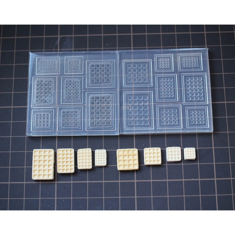 Stampo in Silicone per biscotti Mini Waffle a doppia faccia stampo per biscotti fondente fatto a mano decorazioni per torte al cioccolato strumento di cottura