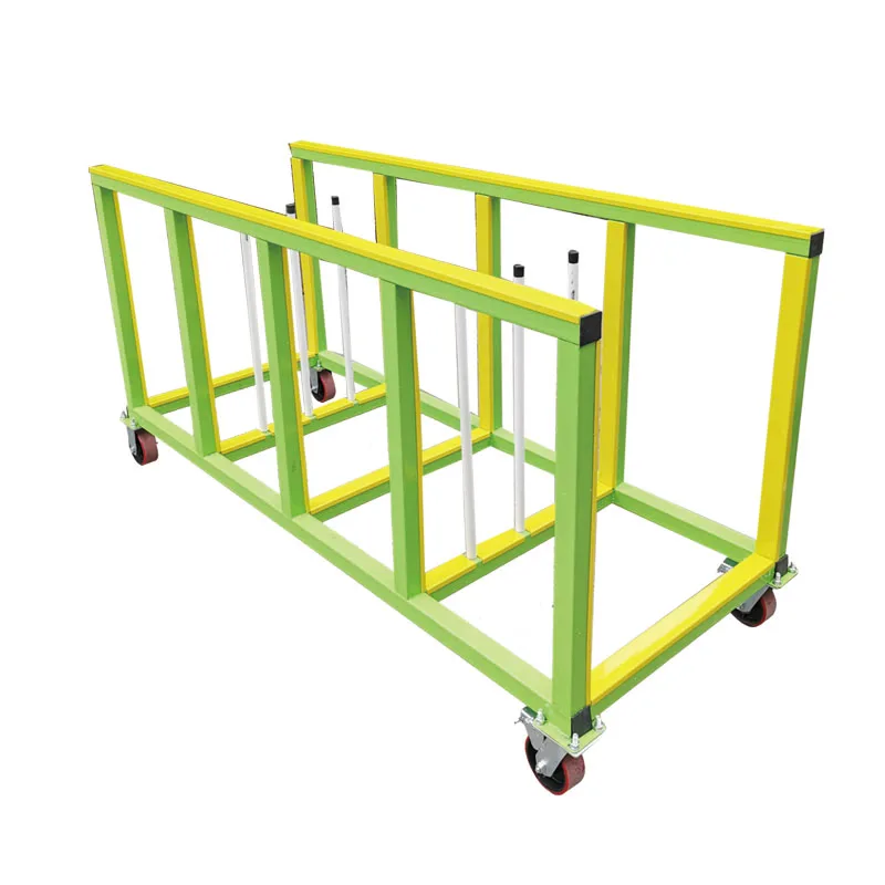 耐荷重1000kgアルミドアパネル運搬台車と窓分類保管カート