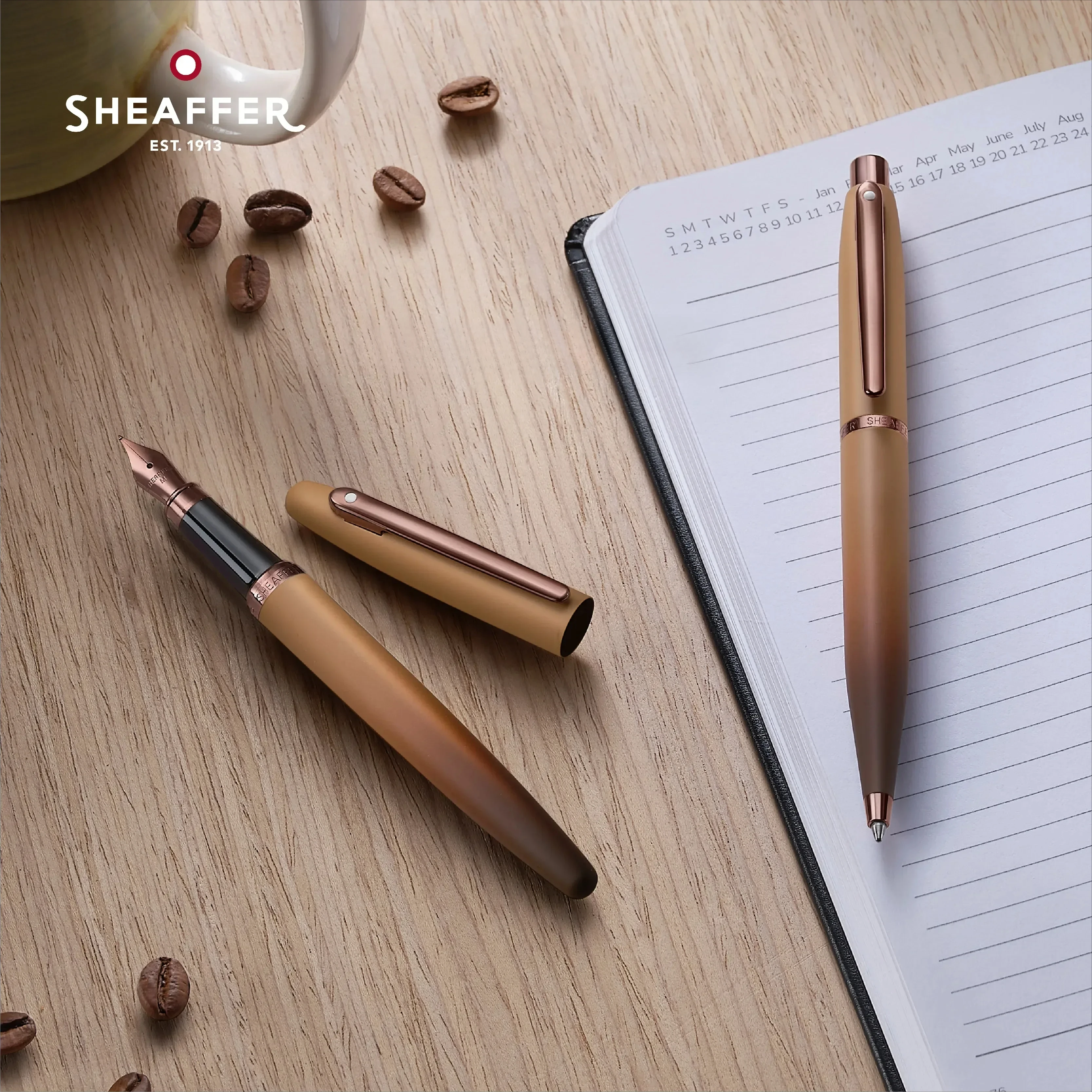 hot-sheaffer-2024-limited-edition-100-series-coffee-gradient-color-fountain-pen-signature-pen-ball-pen-business-gift-writing