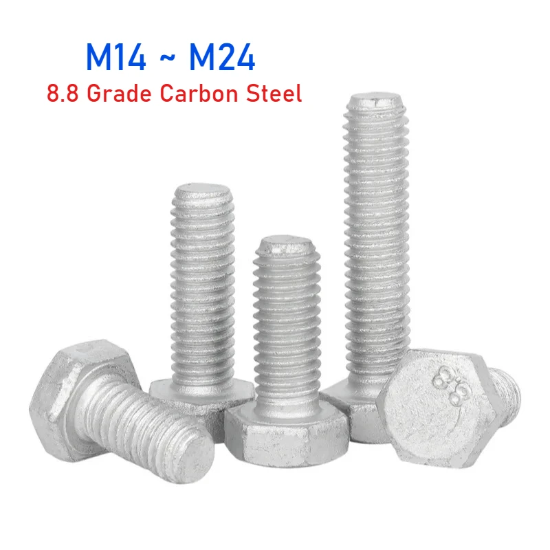 M14~M24 8.8 Grade Carbon Steel GB5783 Dacromet Outside Hex Head Bolt Full Thread External Hex Hexagon Head Screws