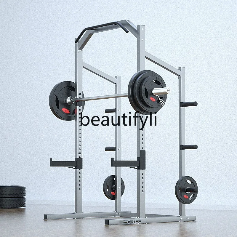 

Multifunctional Weightlifting Squat Rack Bed Frame Integrated Barbell Rack Gantry Bench Press Rack