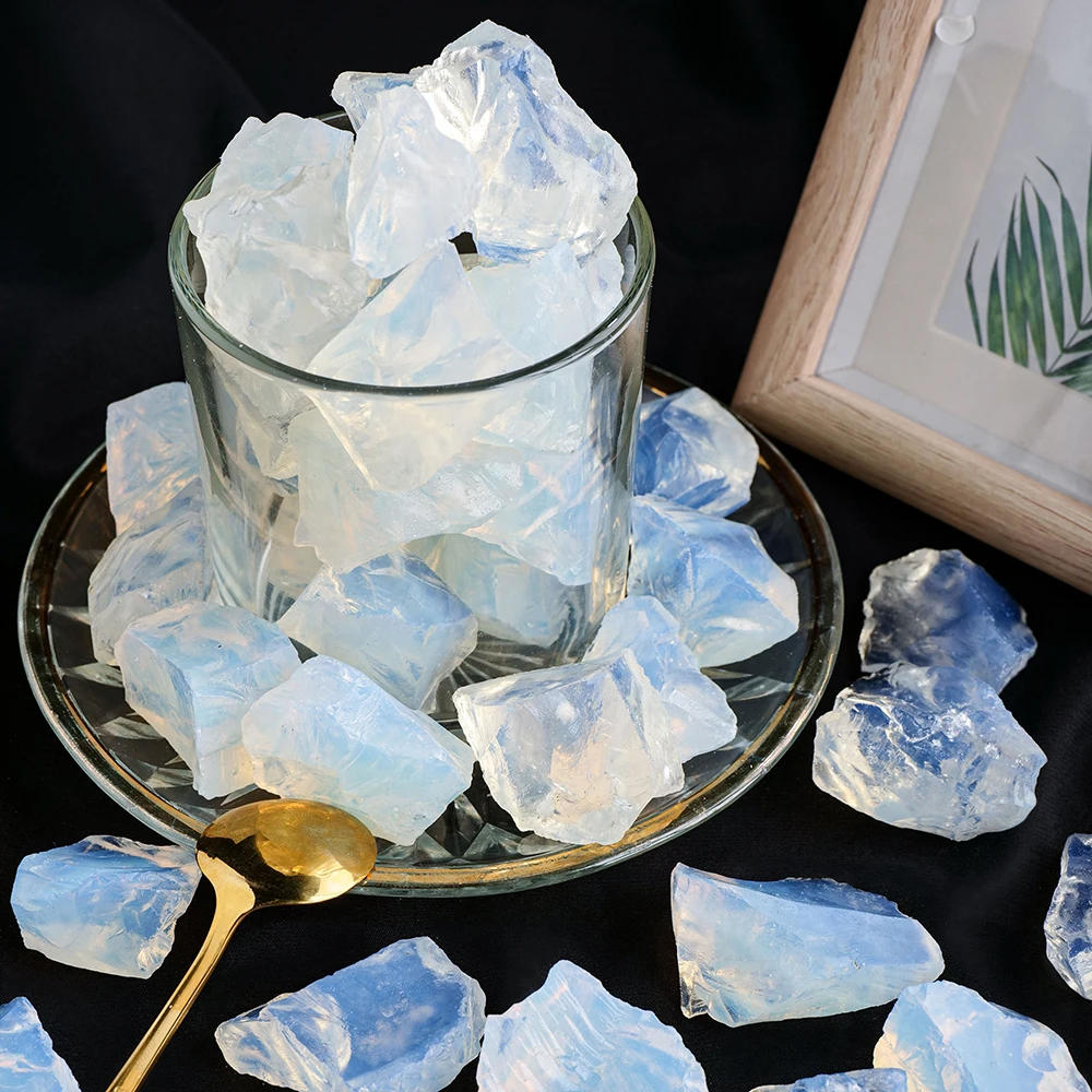 50G/bag Healing Gemstone Opalite Crystal Raw Stone Energy Quartz Crystal Rough Stone Mineral Collection Decoration