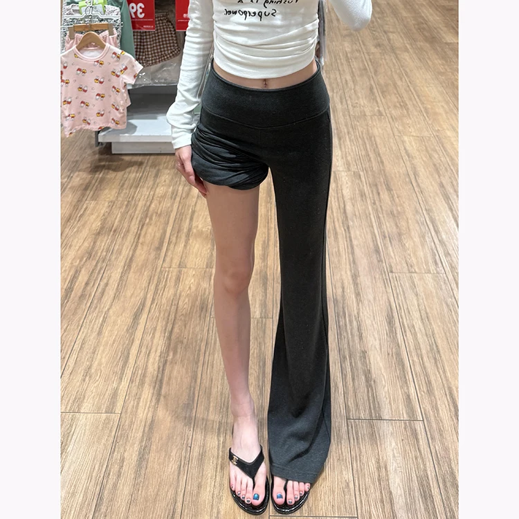 ay Lazy Fit Micro Flare Yoga Pants Women's Spring Summer 2025 New Elastic Butt Lifting Slimming Outdoor Wear Casual Pants