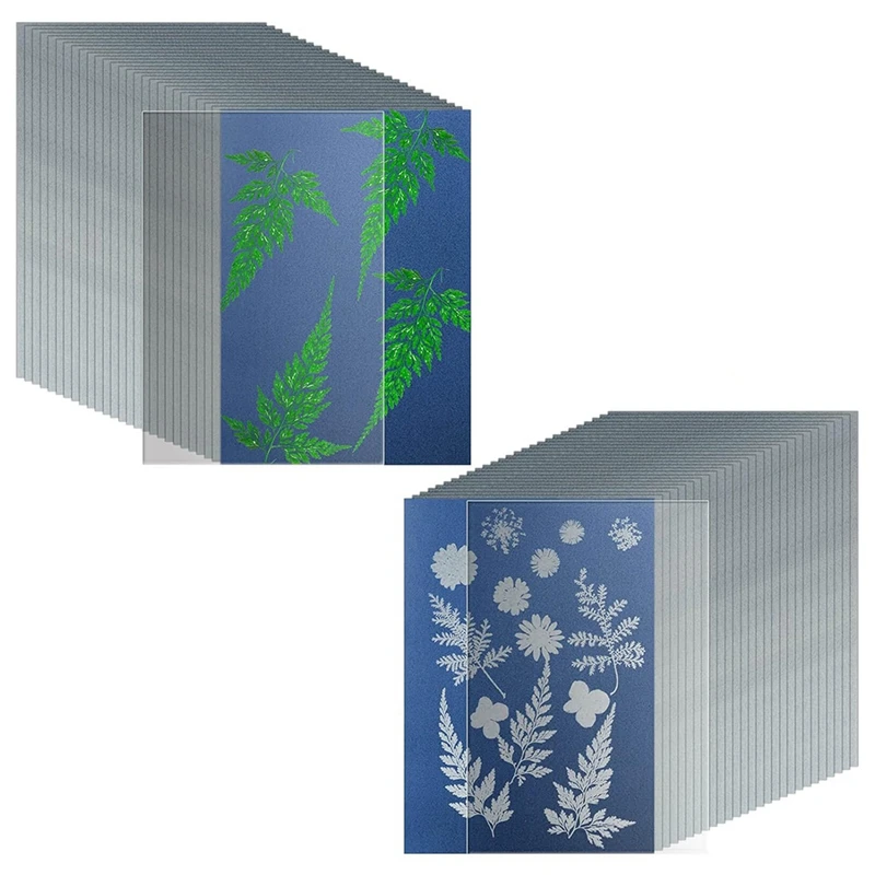 38 Sheets Cyanotype Paper Sun Print Paper Kit With 2 Clear Acrylic Sheets High Sensitivity Solar Drawing Paper