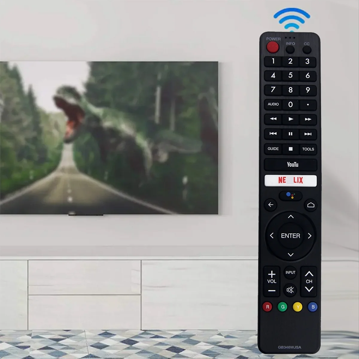 GB346WJSA TV 원격 제어 음성 원격 제어(Bluetooth 페어링 Google Assistant 포함) Sharp 스마트 TV용