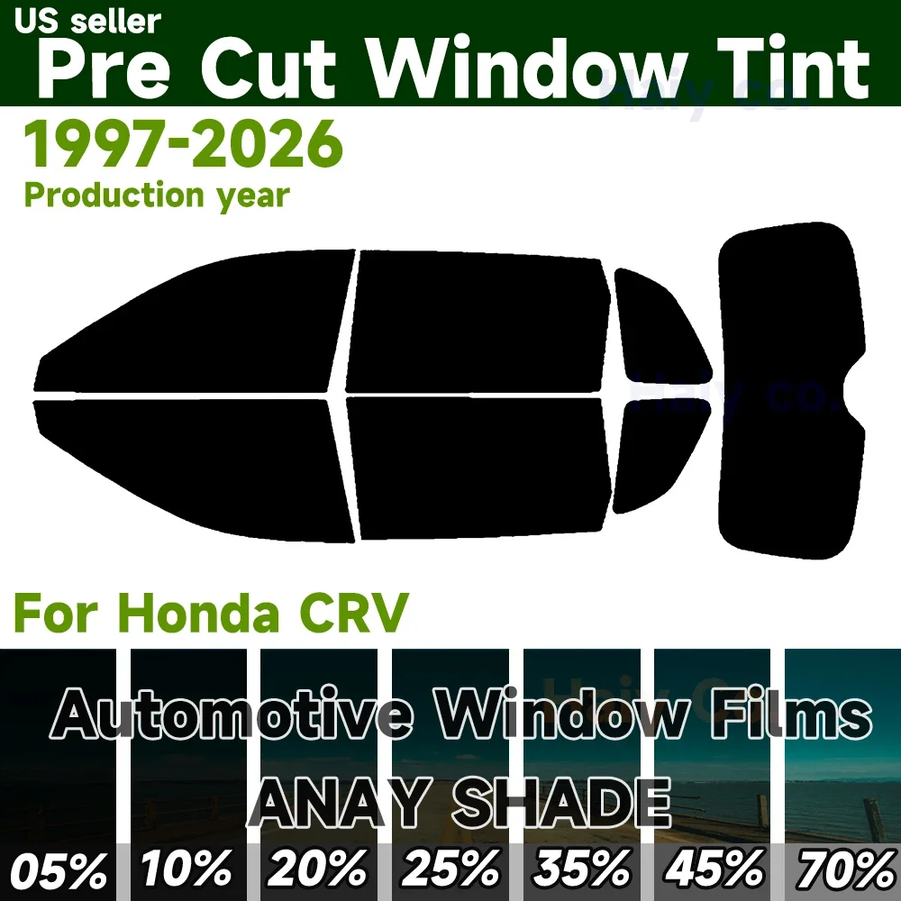 Precut Window Tint for Honda Crv 1997-2026 Custom Fit Car Sunshade Auto Sun Uv Blocking Heat 2Ply Window Protector Privacy Films