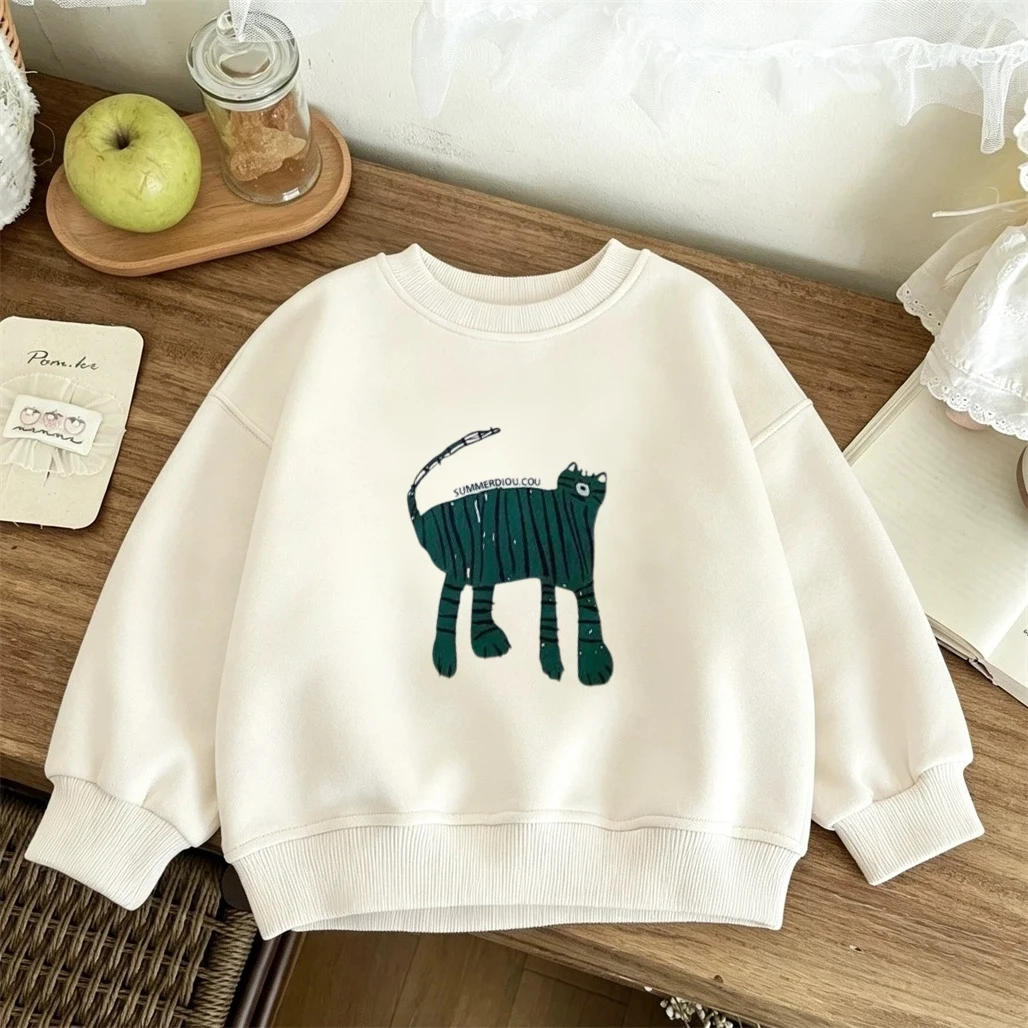 Lässige Modekleidung für Jungen und Mädchen Bedruckte Kapuzenpullover 2026 Frühling Herbst Cartoon Trendige Sweatshirts Rundhals-Pullover – Detail 1