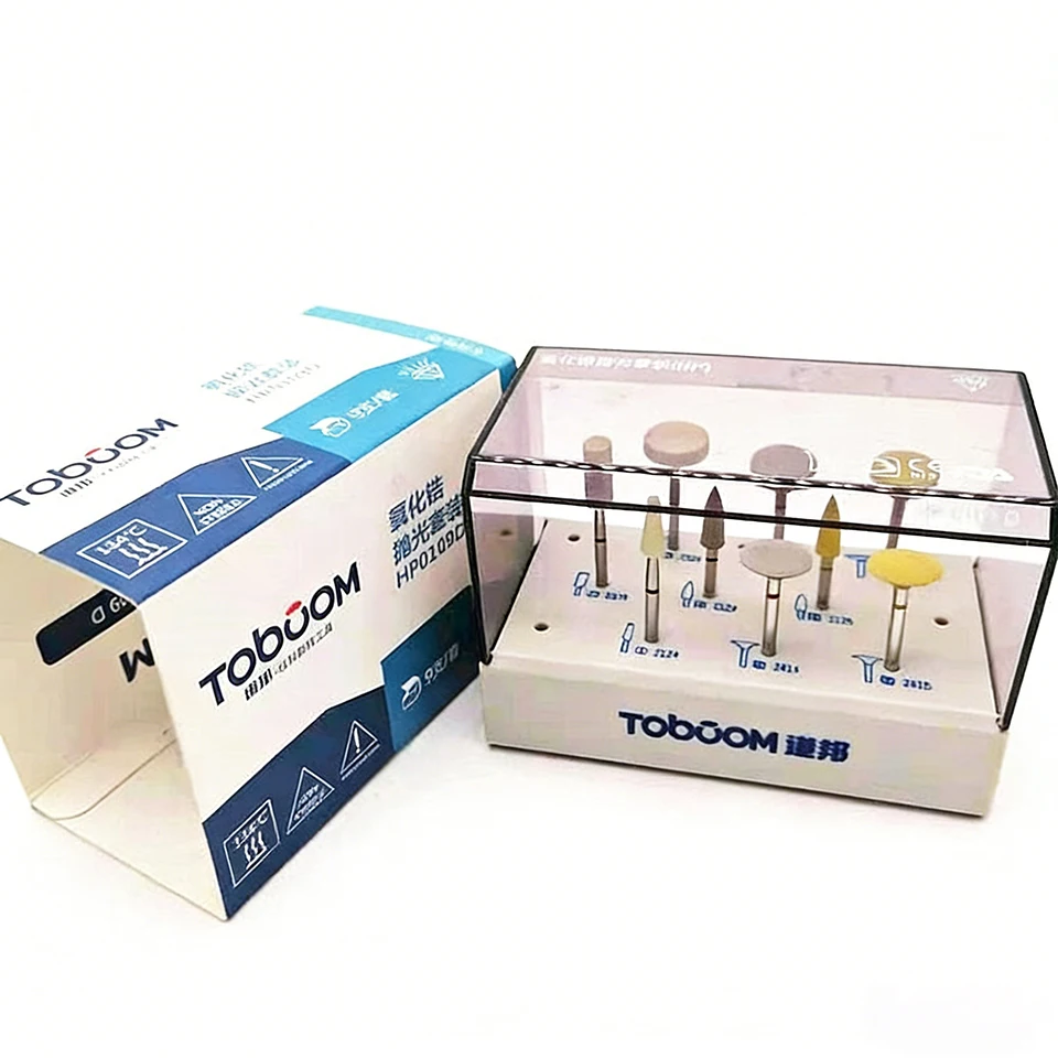 Toboom Dental Laboratory Zirconia Crown Polishing Kit HP Shank Finishing System Ceramic Crown Surface Refinement HP0109D