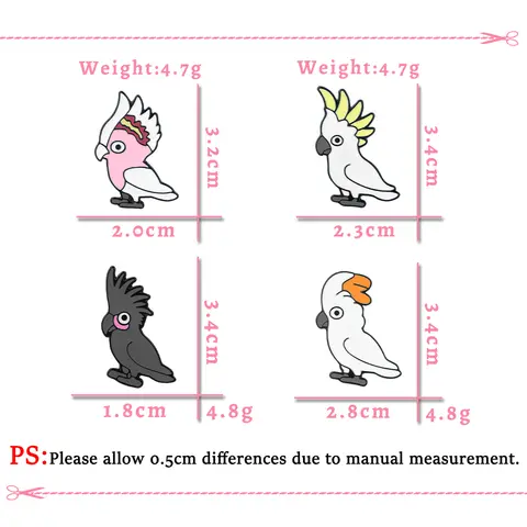 Söta tecknade papegoja emaljbroscher roliga djurparakiter kavajnålar anpassade ryggsäck kläder hatt emblem smycken presenter till vänner 10 best sales papegojesmycken - №4