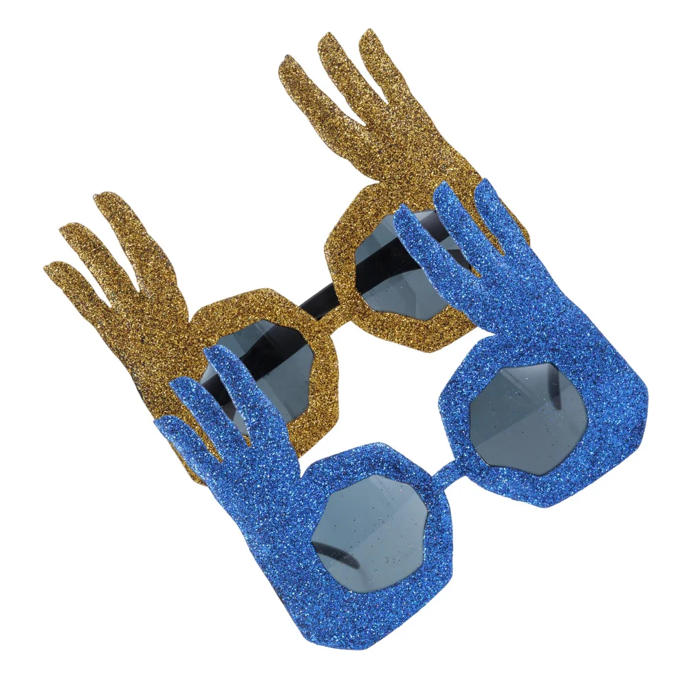 

2Pcs Funny Glasses Hands Cover Eyes Sunglasses for Women Adults Halloween Party Novelty Glitter PVC Durable Lightweight Portable