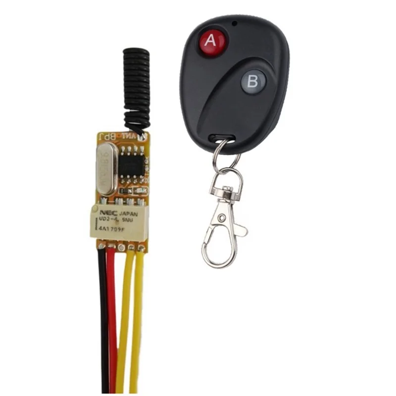 A68Z Interruttore remoto RF 433MHZ 4.2V 4.5V 5V 6V 7.4V 9V 12V Contatto relè piccolo Interruttori wireless NO COM NC Contatto relè PCB + Pllast