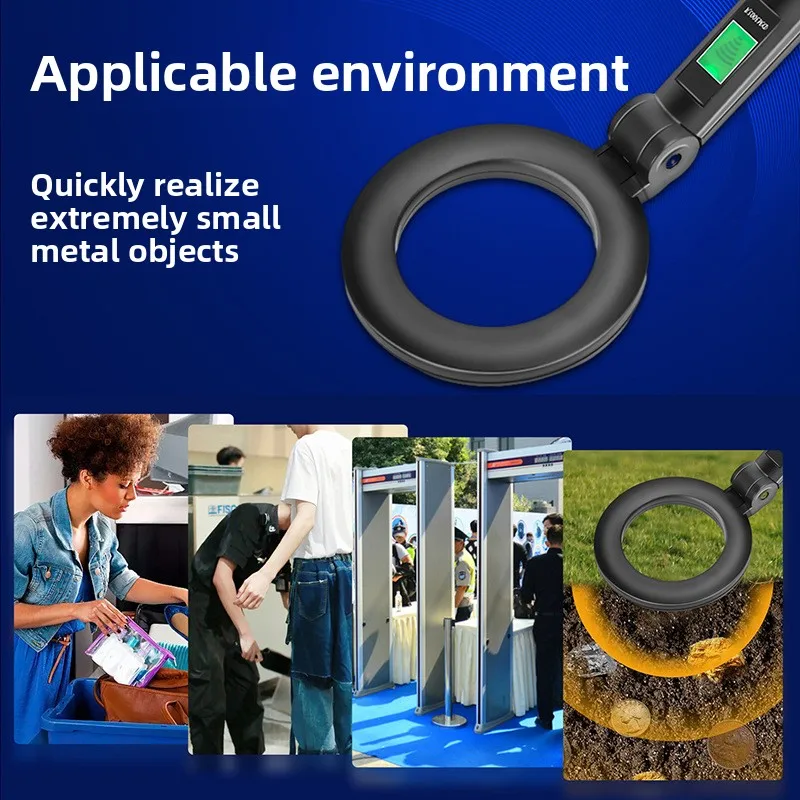 Detector de alta precisión plegable portátil de mano de metal Detector exterior de seguridad pequeño