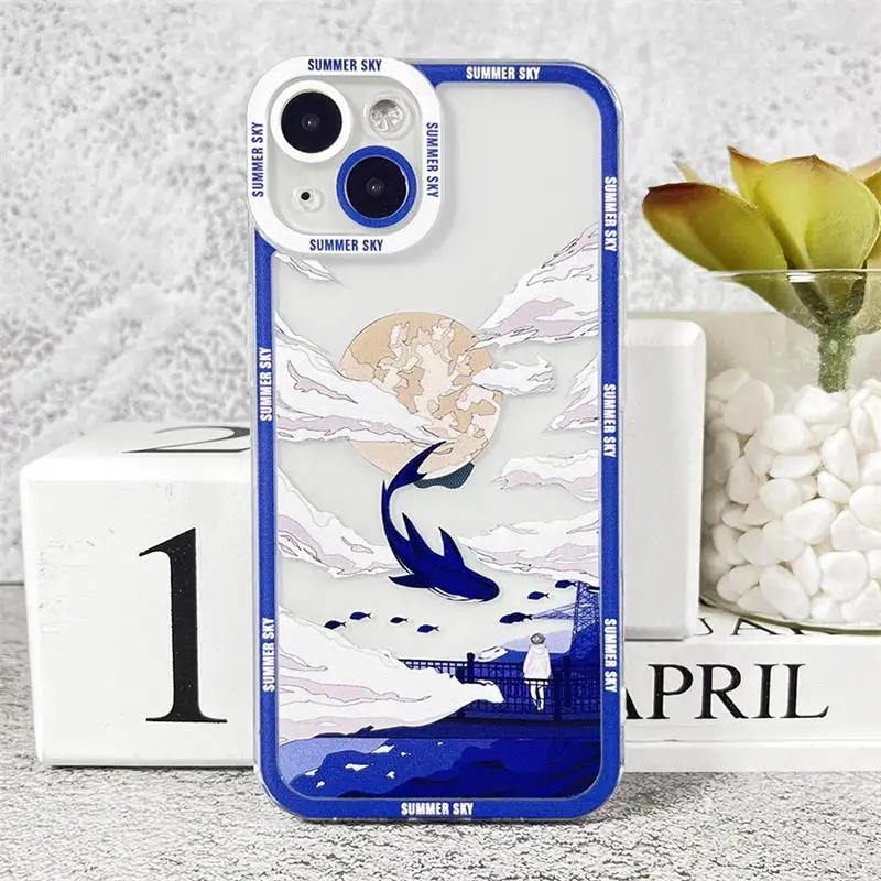 샤오미 레드미 애니메이션 풍경 케이스, 레드미 노트 12 4G 11 10 12 13 프로 플러스 9S 10S 12S 11S 레드미 13C 12C 12 10 9 A1 A2 플러스 9A 9C 커버