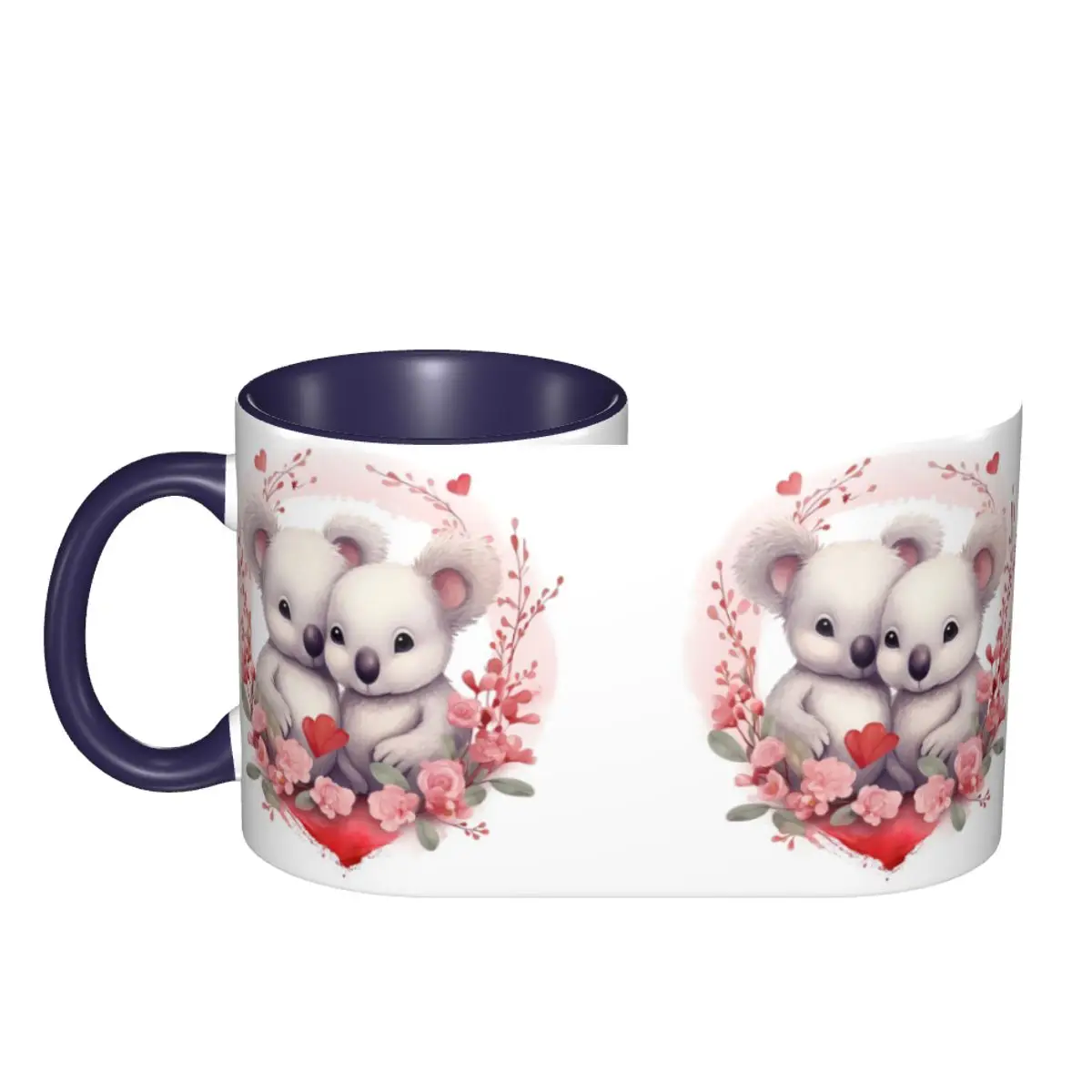 Valentine's Day Koala Bears In Love Mug Funny Ceramic Coffee Cups Tea Mugs Milk Cup Drinkware Gifts for Woman Man DIY Custom