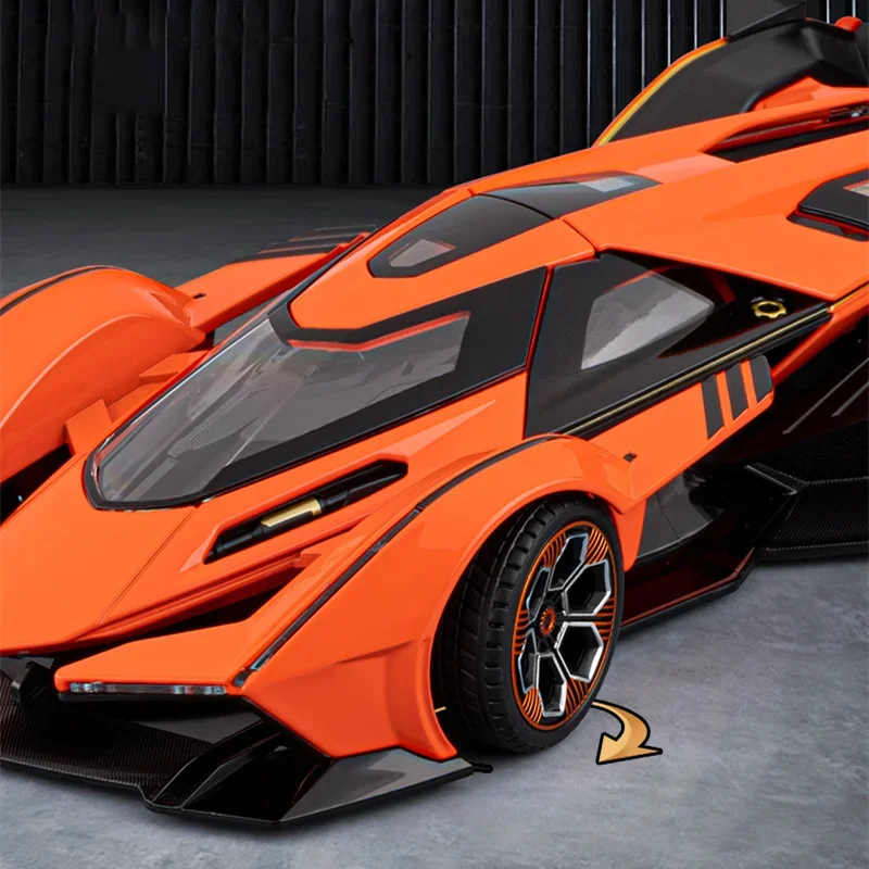 1:18 V12 Vision GT Gran Turismo Model Sportowego Samochodu Konceptualnego z Odlewu Stopu Metalu, Model Wyścigowego Samochodu z Dźwiękiem i Światłem, Zabawka dla Dzieci, Prezent