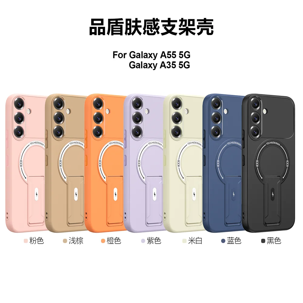 Imagen 3: Funda de Lujo para Teléfono Samsung Galaxy A55 A35 A25 A15 A05 4G 5G, Antigolpes, Magnética, con Forro Interior, Soporte Plegable, Cubierta Trasera